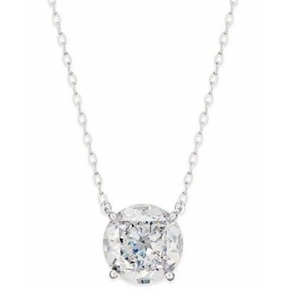 Eliot Danori Clear CZ Solitaire Pendant Necklace Silver Dainty